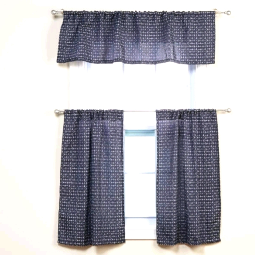 Navy Blue tier & valance set